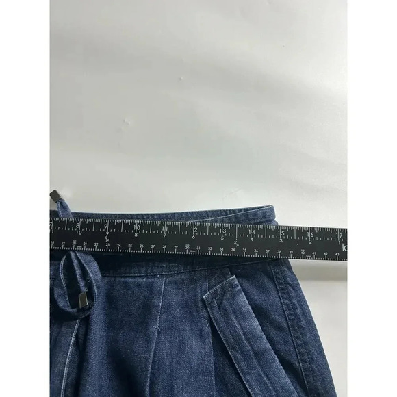 Vintage Orvis Skirt Womens 6 Midi Dark Wash Denim Cotton Drawstring Waist - Picture 5 of 5